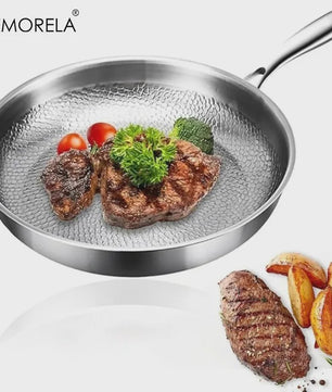 KEMORELA Pure Titanium Koekenpan - Krasbestendig, Anti-aanbak & Snel Verwarmend