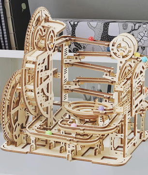 Houten 3D Knikkerbaan Puzzel - Mechanisch Bouwpakket voor Kinderen & Volwassenen