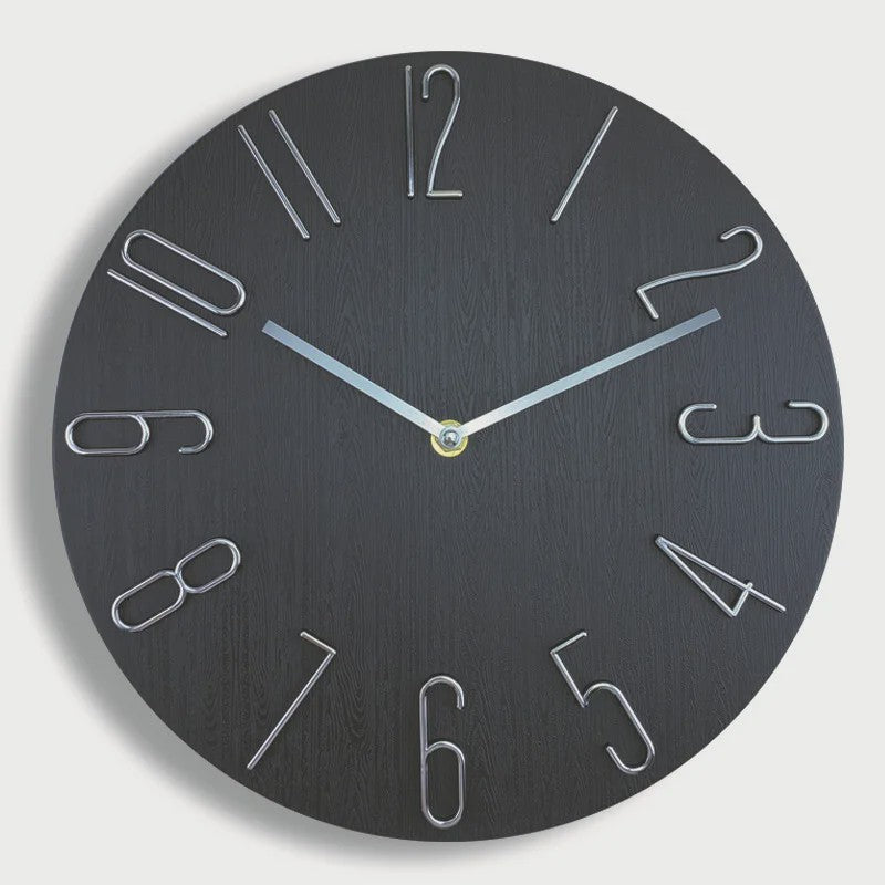 Stille Wandklok 30cm - Scandinavisch Design, Modern & Strak, Zonder Secondewijzer
