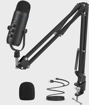Professionele USB Condensator Microfoon Kit met Boomarm voor Streaming & Podcast