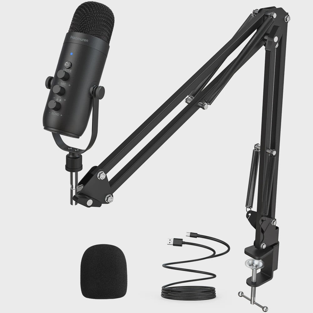 Professionele USB Condensator Microfoon Kit met Boomarm voor Streaming & Podcast