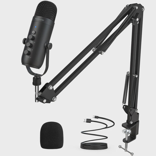 Professionele USB Condensator Microfoon Kit met Boomarm voor Streaming & Podcast