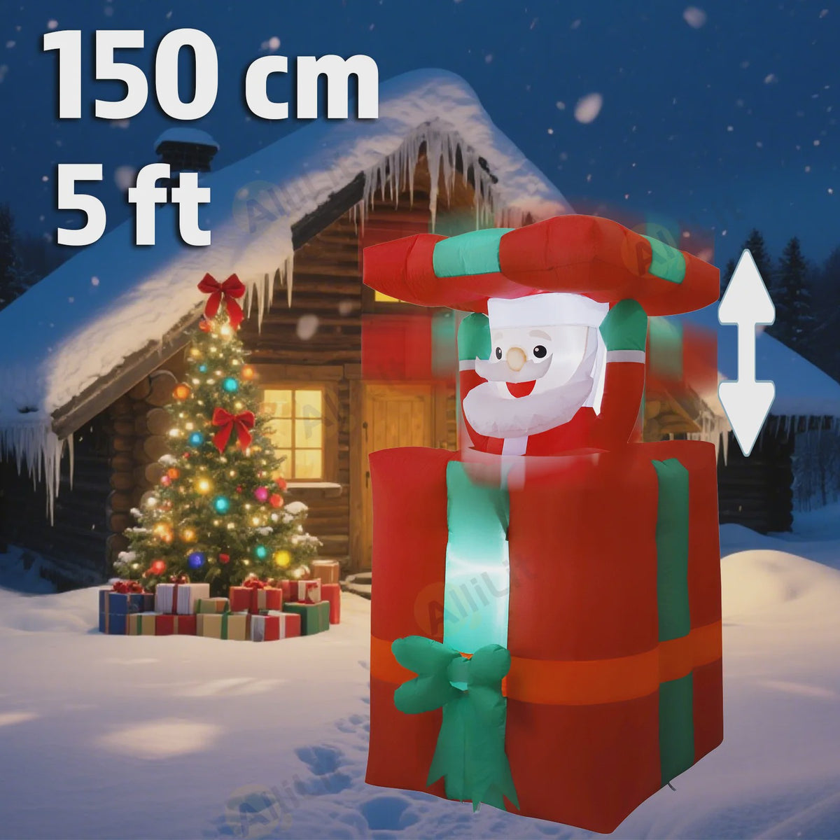 Opblaasbare Kerstman 1.5M - Feestelijke Tuindecoratie met LED Verlichting