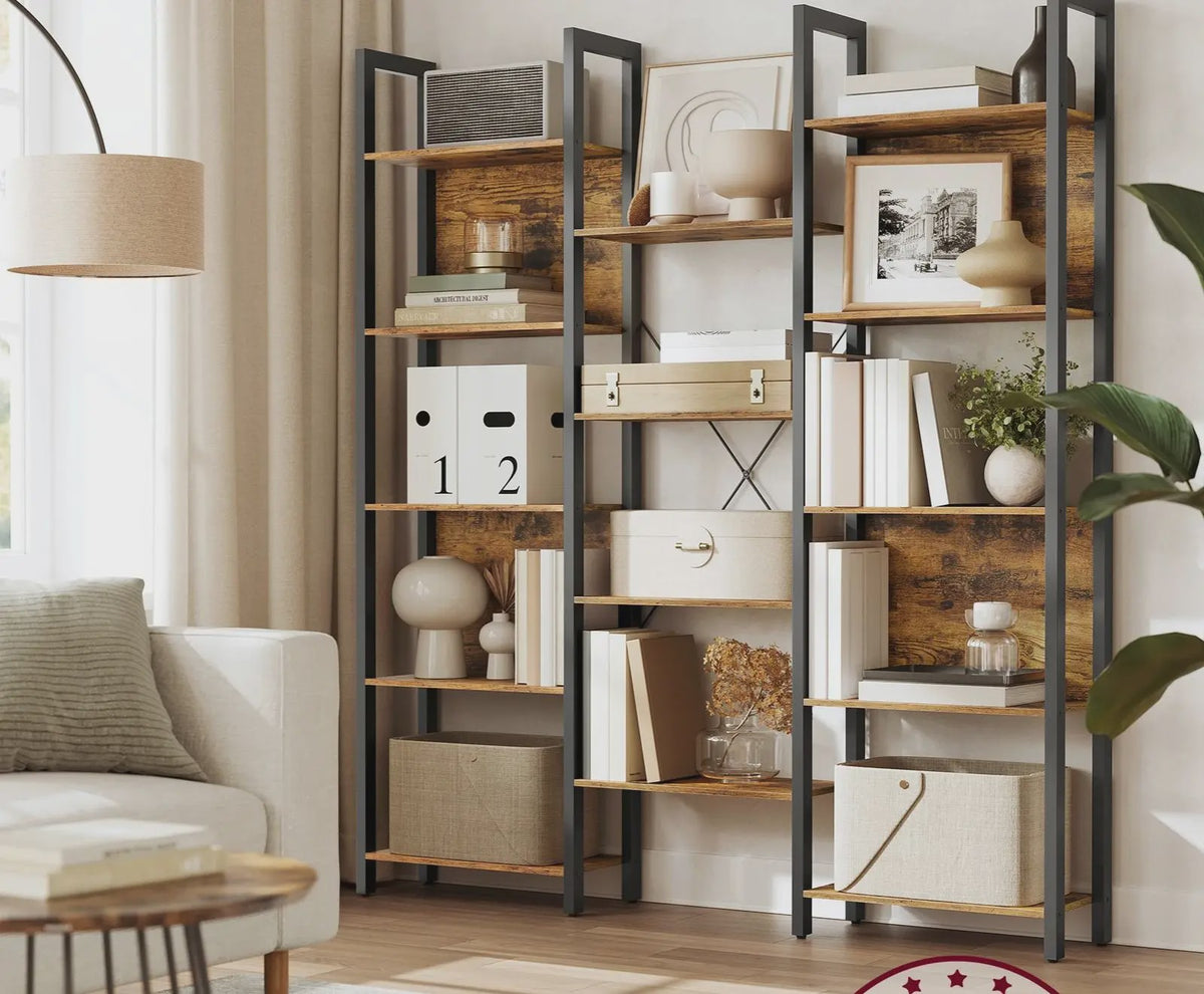 Industriële Boekenkast met 14 Planken - Metalen Frame voor Woonkamer & Kantoor