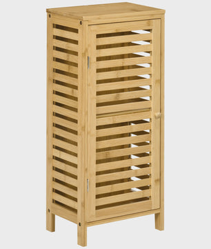 Kleankin Bamboe Badkamerkast met Verstelbare Plank - 30x70 cm