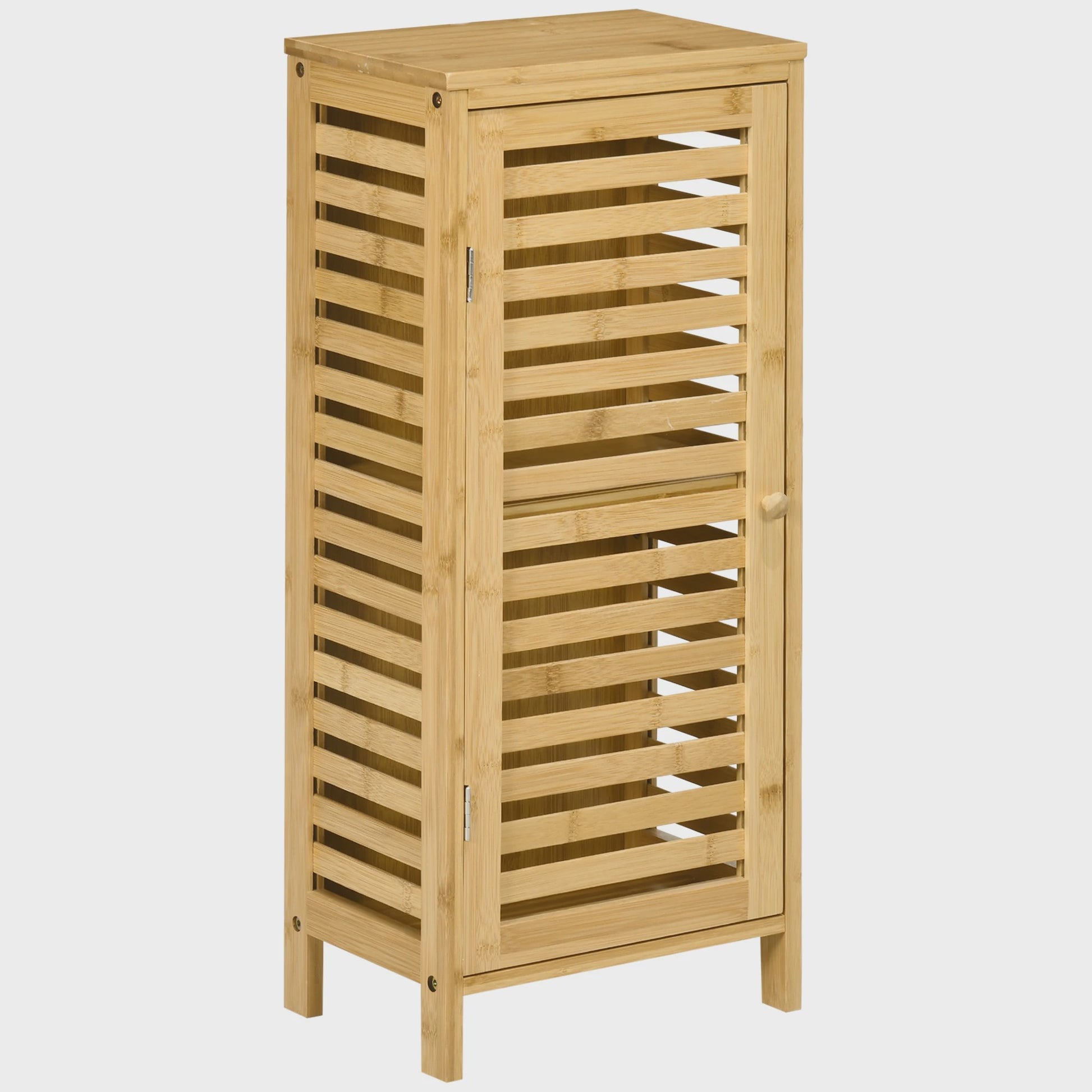 Kleankin Bamboe Badkamerkast met Verstelbare Plank - 30x70 cm