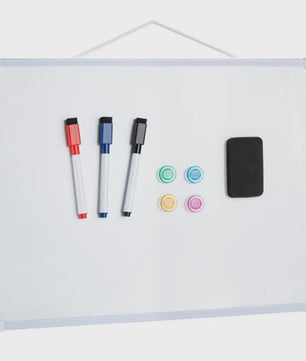 Dubbelzijdig Magnetisch Whiteboard 40x30cm met 3 Markers en 4 Magneten