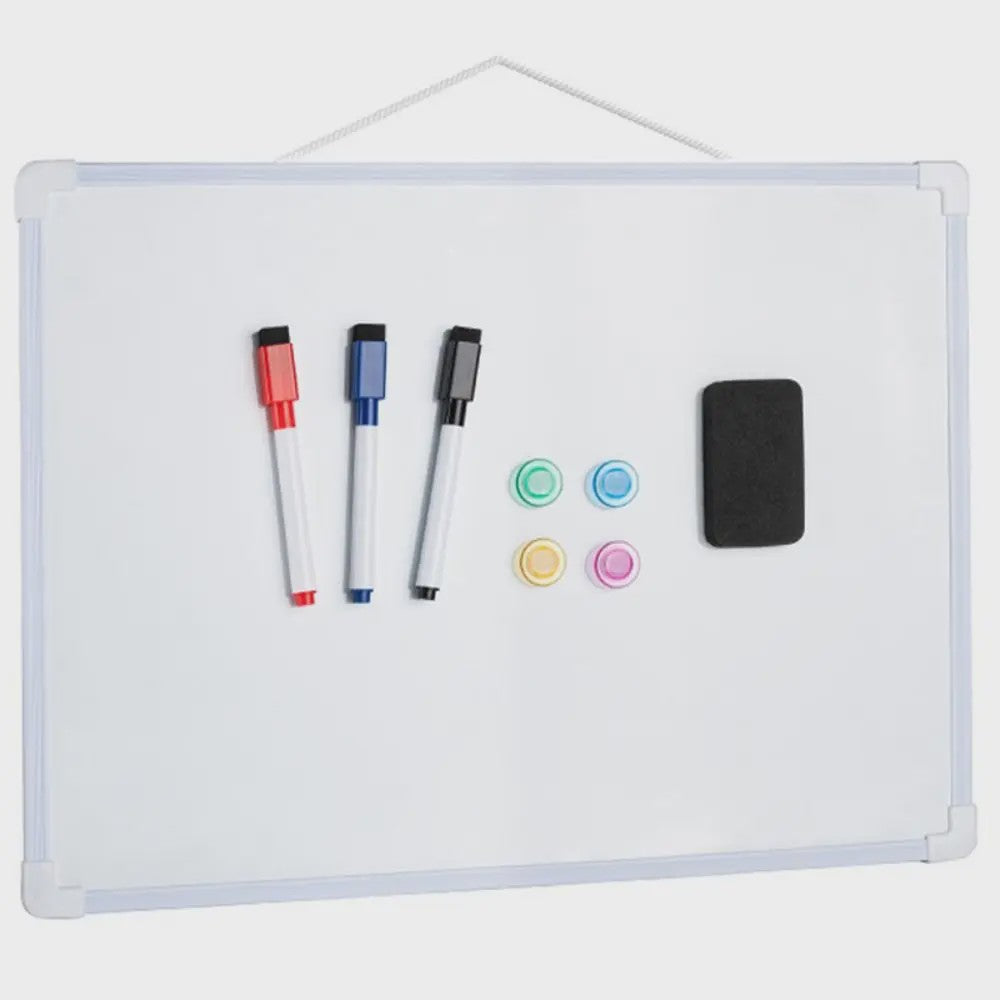Dubbelzijdig Magnetisch Whiteboard 40x30cm met 3 Markers en 4 Magneten