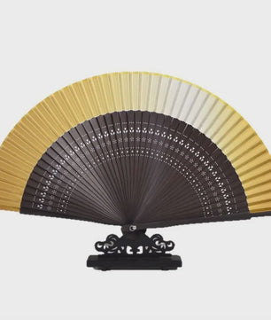 Luxe Bamboe Vouwventilator met Gradatiekleur & Kwastje - Retro Stijl