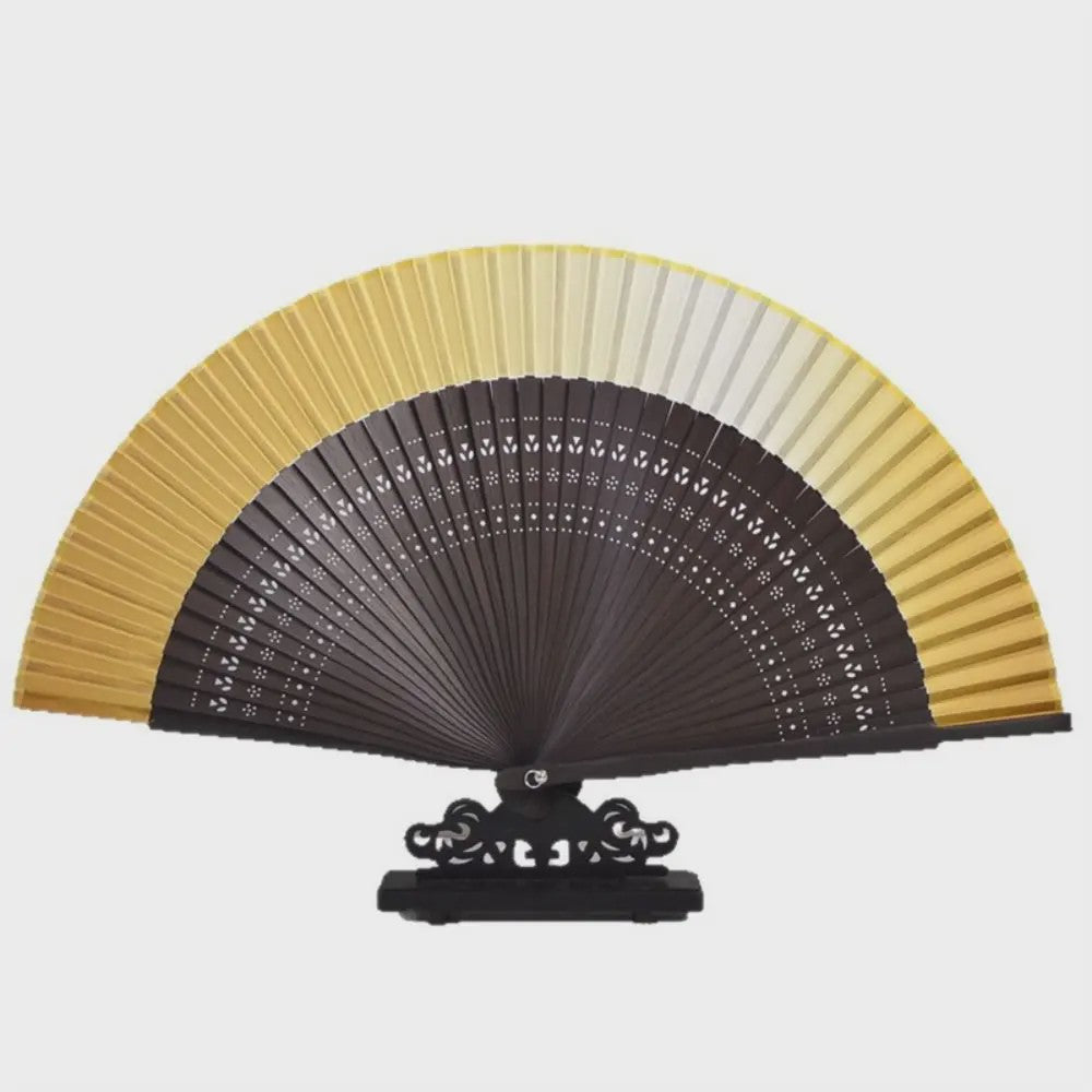 Luxe Bamboe Vouwventilator met Gradatiekleur & Kwastje - Retro Stijl