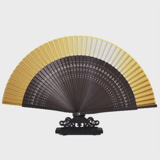 Luxe Bamboe Vouwventilator met Gradatiekleur & Kwastje - Retro Stijl