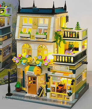 HUIQIBAO Mini Tuin Hotel Bouwset - 997 Stenen voor Stadsstraat Huis Model & Display Speelgoed