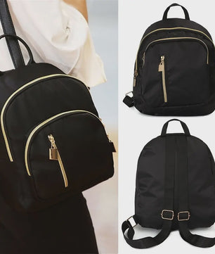 Stijlvolle Mini Rugzak Zwart - Nylon Daypack voor Dames en Heren, Ideaal voor Reizen