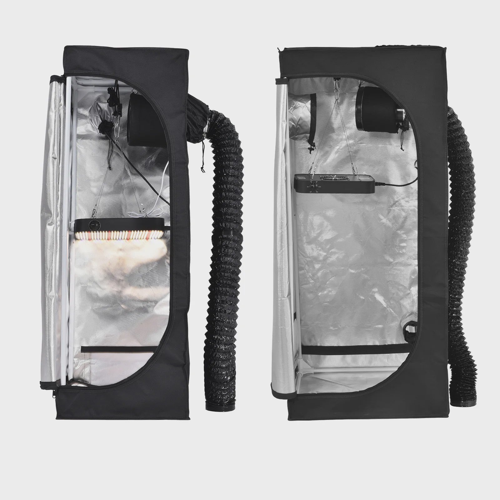 Complete Kweek Tentsysteem: Grow Tent met Ventilator, Koolstoffilter & Dimbare Full Spectrum LED Groeilamp