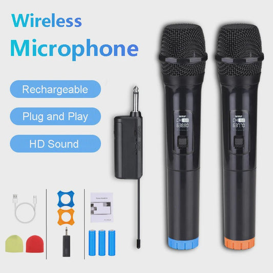 Draadloze Handmicrofoon met Oplaadbare Ontvanger - Karaoke, Feest, Kerk, Club