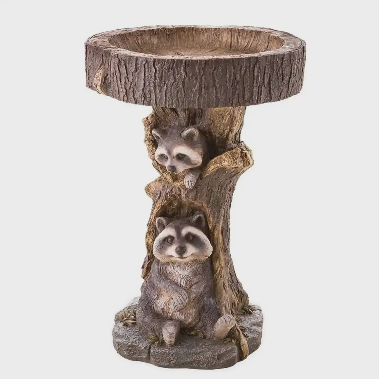 Antiek Vogelbad met Uilen Design - Decoratieve Tuinfontein van Polyresin