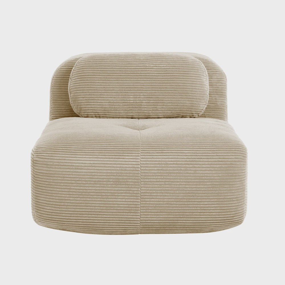 Moderne Corduroy Fauteuil Zonder Armleuningen met Kussen - SediaXL