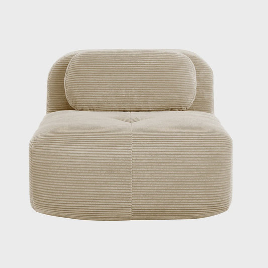 Moderne Corduroy Fauteuil Zonder Armleuningen met Kussen - SediaXL
