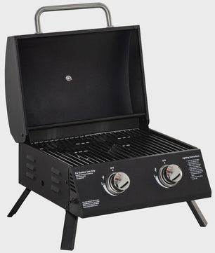 Outsunny Draagbare Gas BBQ Tafel met 2 Brander, Opvouwbaar