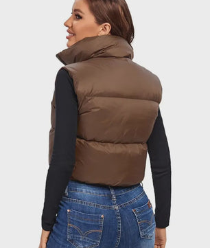 Korte Dames Bodywarmer met Opstaande Kraag - Winter Collectie