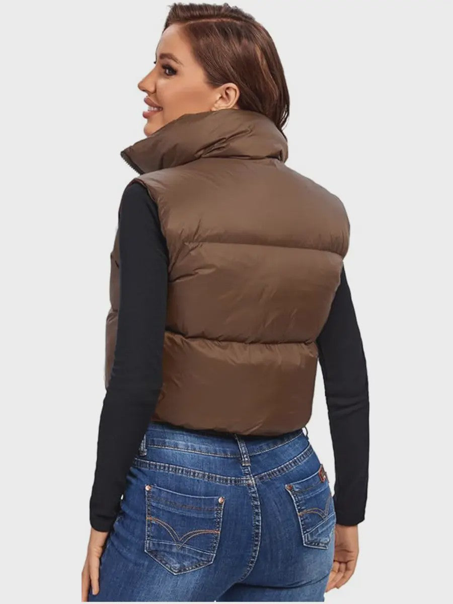 Korte Dames Bodywarmer met Opstaande Kraag - Winter Collectie