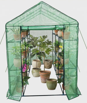 Walk-in Tuinkas 142x210x190cm met 9 Legborden - Waterdicht & UV-beschermend