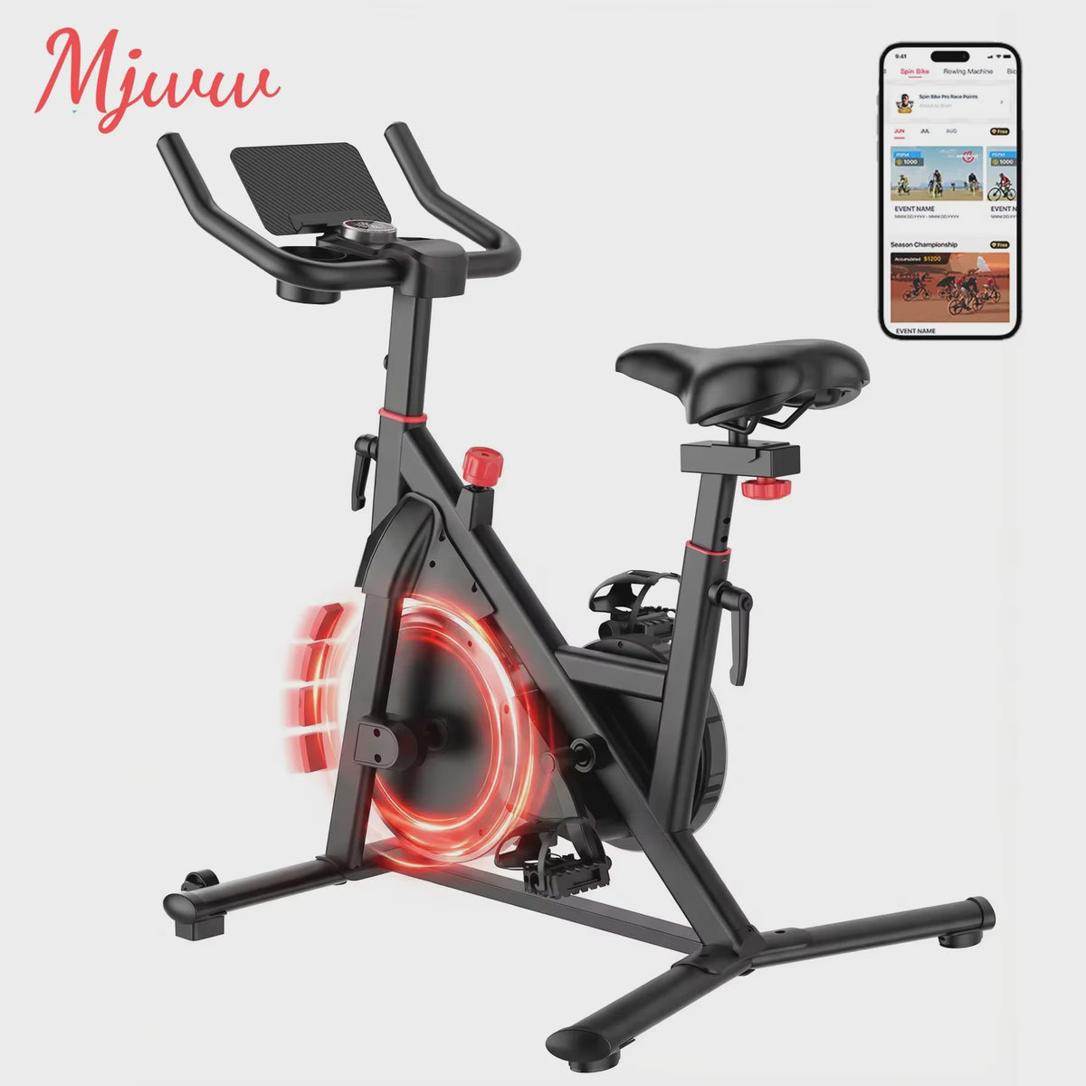 Indoor Hometrainer Fiets met 32 Weerstandsniveaus, LCD Scherm & Tablethouder