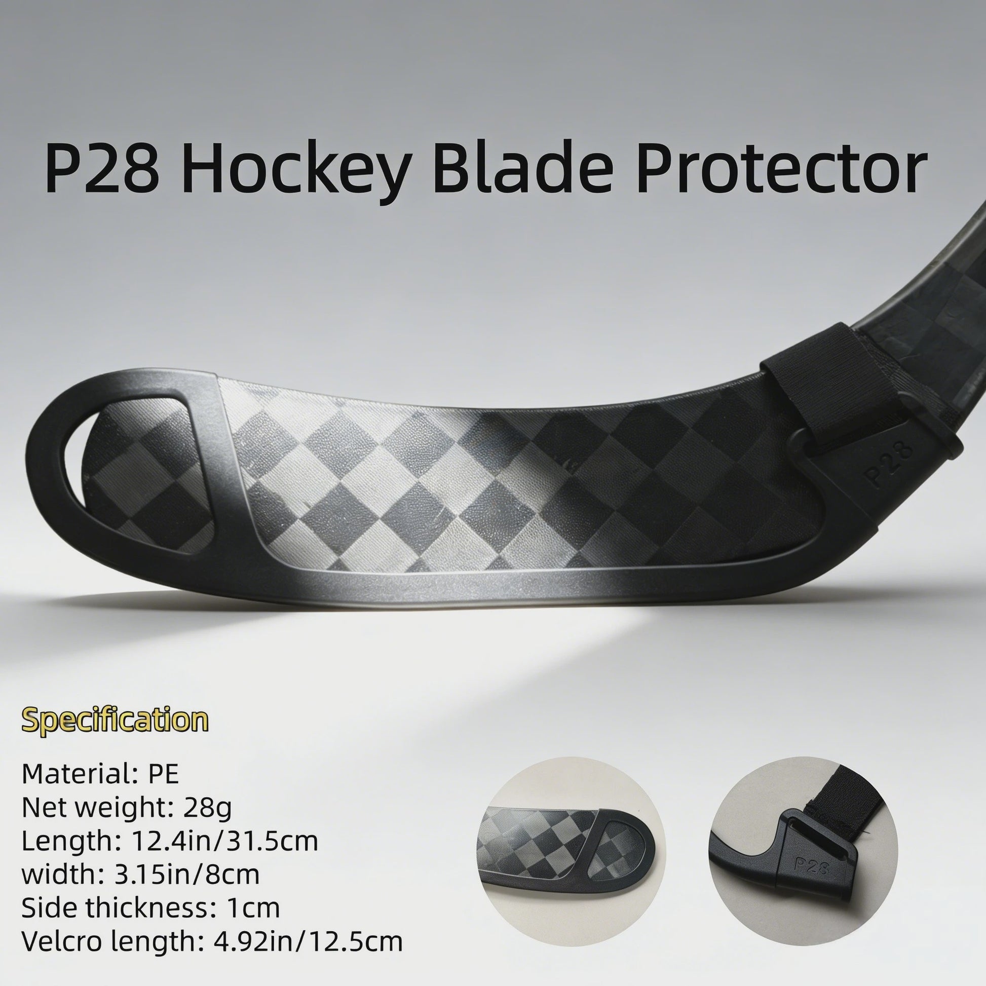 IJshockey Stick Blade Protector P28/P92 - Duurzaam PE Materiaal met Klittenband