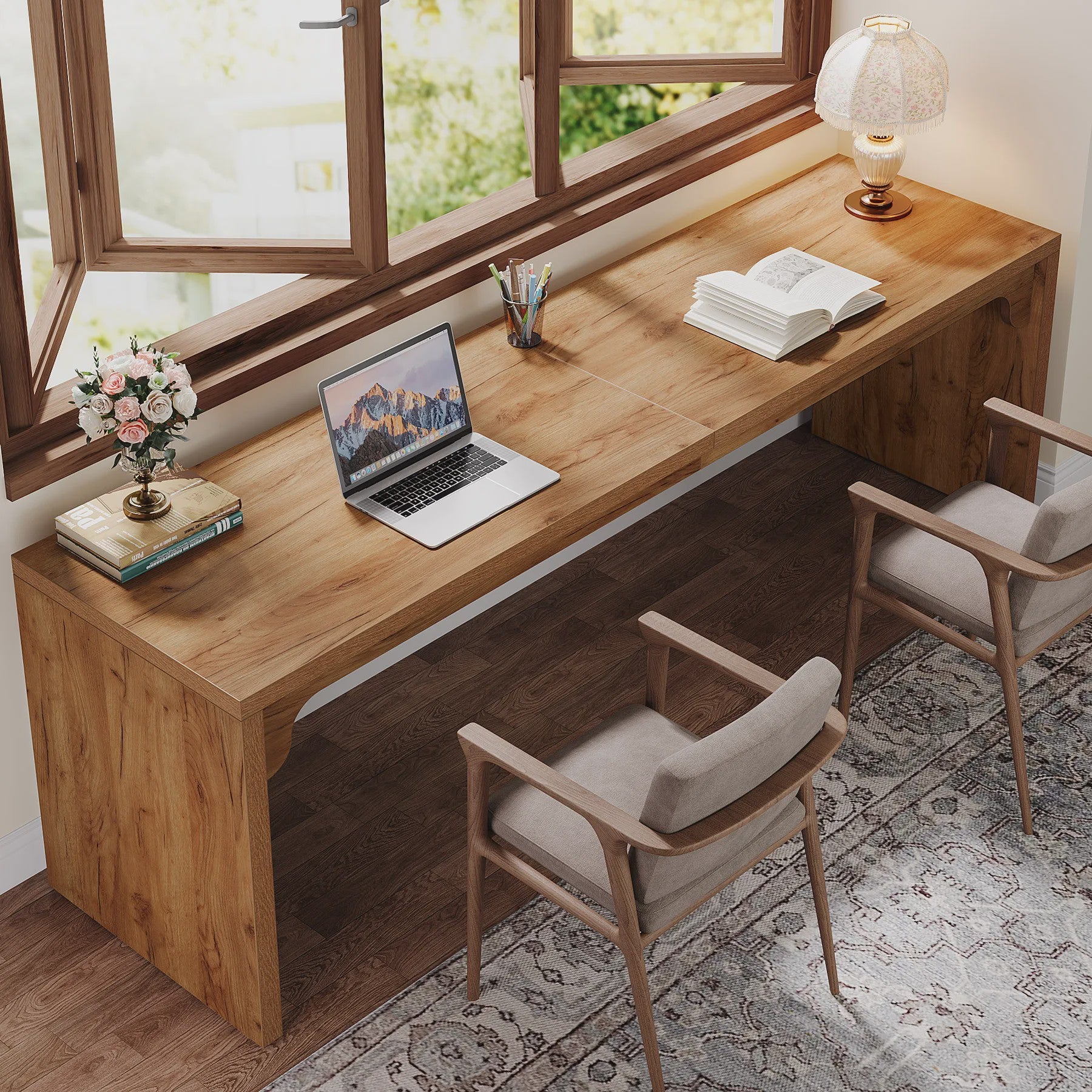 Dubbel Bureau 180cm Breed - Ruim Werkbureau voor Kantoor of Thuis - PC Tafel - Eettafel