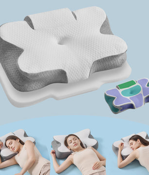 Ergonomisch Nekkussen van Traagschuim - Hoogte Verstelbaar & Wasbare Hoes