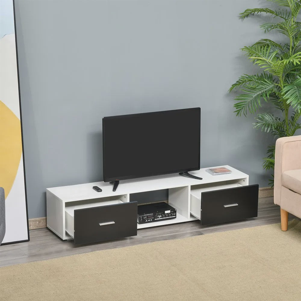 Stijlvol TV Meubel met 2 Lades en Open Vak - Max 60 inch TV