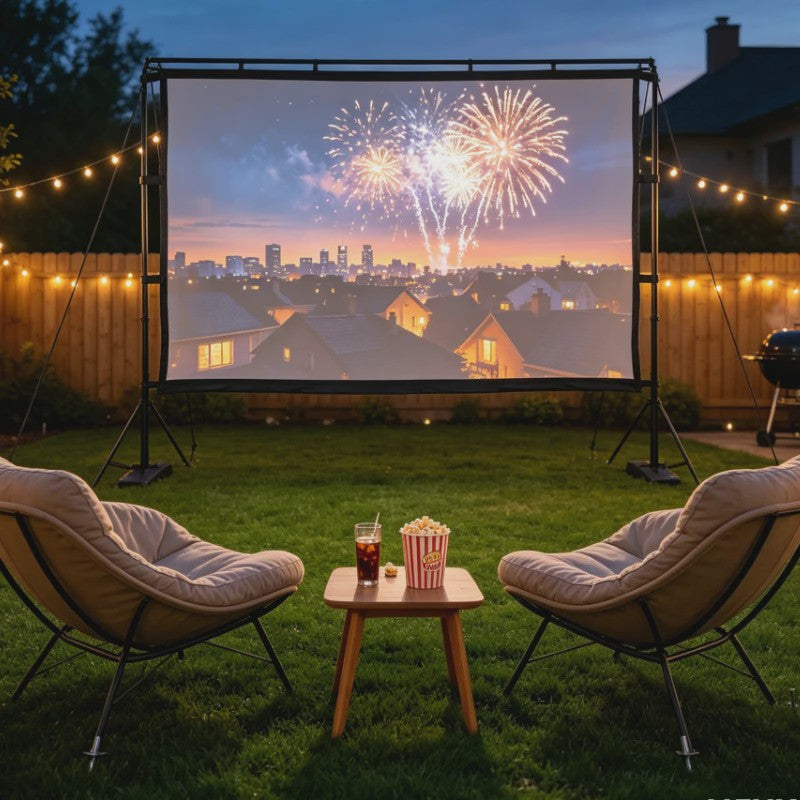 100 Inch Projectiescherm 4:3 met Draagbare Standaard - Anti-Reflectie & Brede Kijkhoek