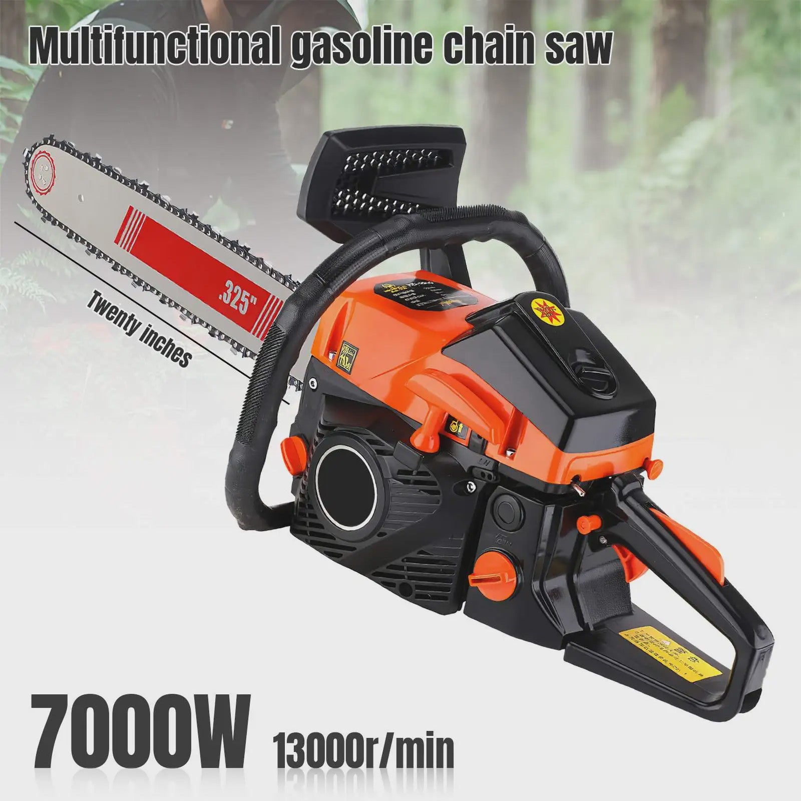 Krachtige 68CC Benzine Kettingzaag 20 Inch - 7000W Professioneel voor Hout & Bomen