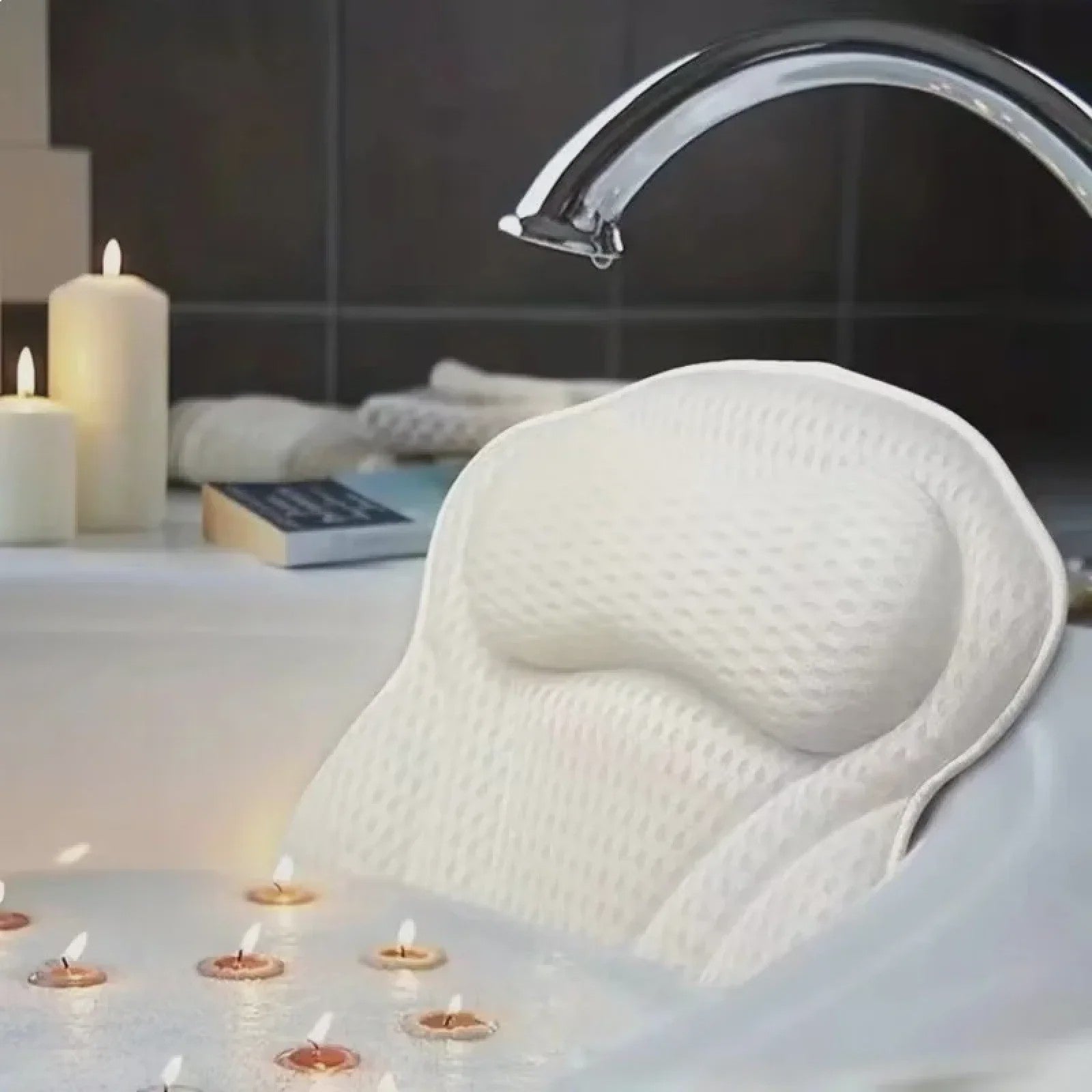 Luxe Badkussen met Nek- en Rugondersteuning - Sterke Zuignappen & Waterdicht