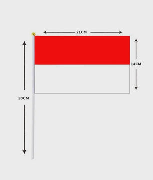 10x Indonesische Wapper Vlaggetjes 14x21cm - Handheld Vlaggen voor Feesten en Evenementen
