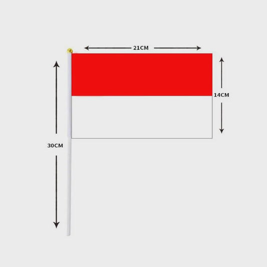 10x Indonesische Wapper Vlaggetjes 14x21cm - Handheld Vlaggen voor Feesten en Evenementen