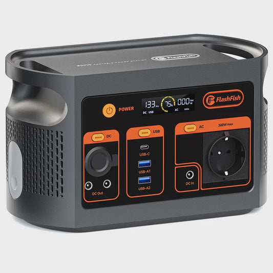 Flashfish E103 Draagbare Power Station 300W, 179Wh LiFePO4 Accu, Pure Sine Wave, Solar Generator