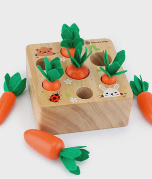 Houten Montessori Wortel Puzzel - Educatief Speelgoed voor Baby's en Kinderen