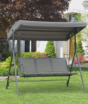 Outsunny 3-zits tuinstoel schommelbank met dak en verstelbare rugleuning