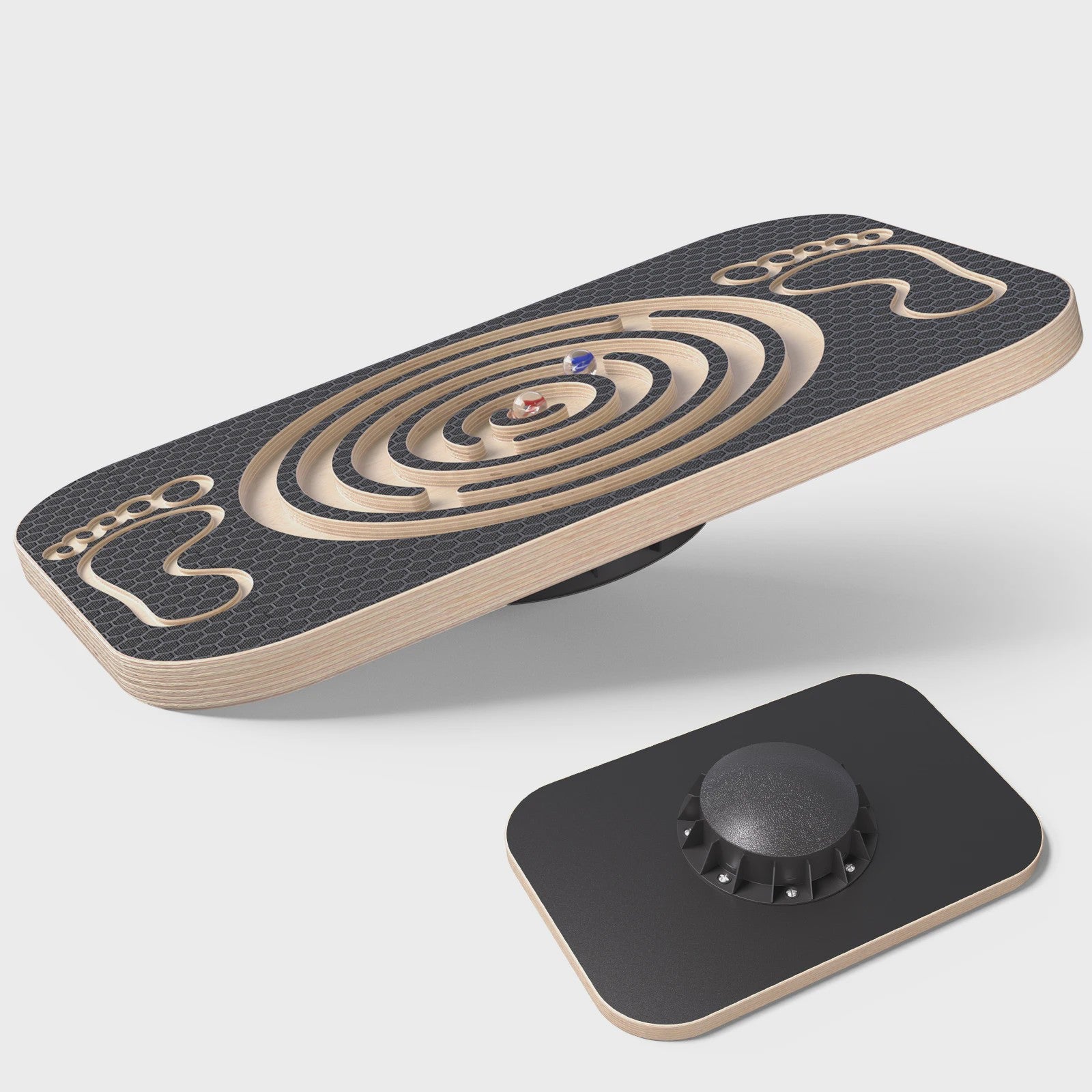 Houten Balansbord met Anti-Slip Oppervlak & Maze Spel - Balans, Core & Fitness