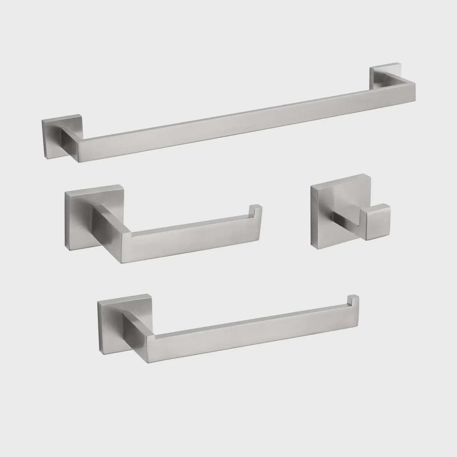 Complete Badkamer Accessoires Set - Zwart & Geborsteld Staal
