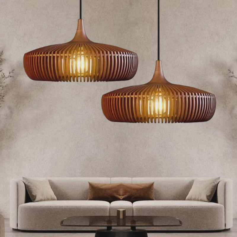 Wabi-Sabi Houten Hanglamp LED - Vintage Minimalistisch Design