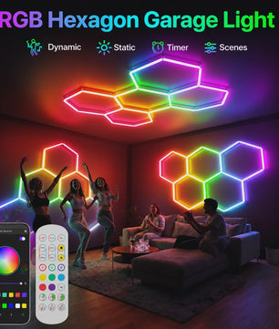 Hexagon LED Verlichting RGB - Dimbare Wandlampen & Plafondlampen voor Gaming, Feest & Garage