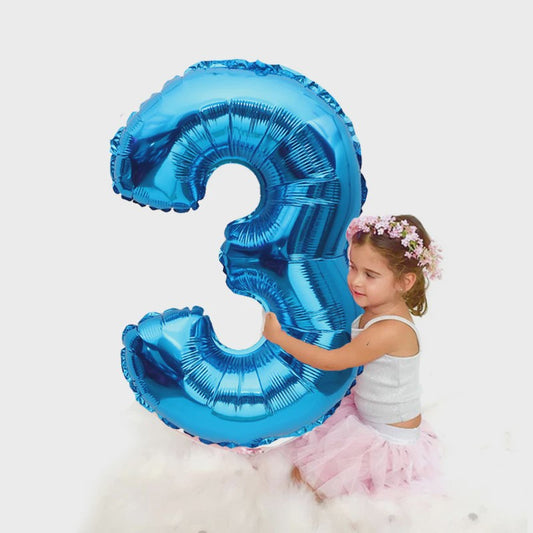 40 Inch Folie Cijfer Ballonnen - Goud, Zilver, Blauw, Zwart, Rood - Feestdecoratie