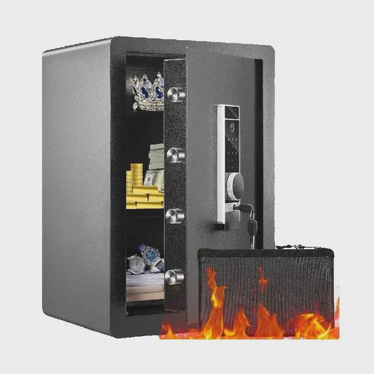 Elektrische Kluis met Vingerafdruk & Digitale Code - 63L / 51L - Inclusief Brandwerende Tas