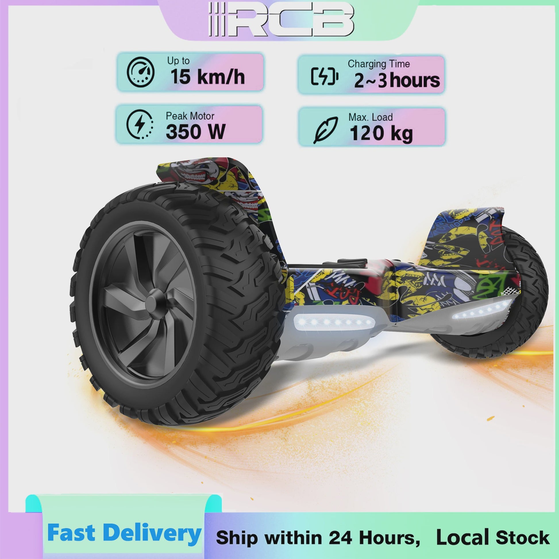 RCB Hoverboard 8.5 Inch Zelfbalancerend met App Controle, Bluetooth & LED Verlichting