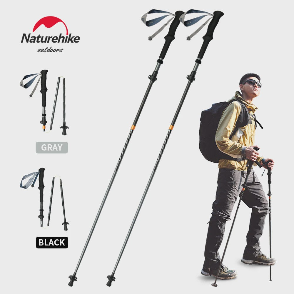 Naturehike Ultralichte Carbon Fiber Trekkingstokken - Opvouwbaar & Snel Sluitend