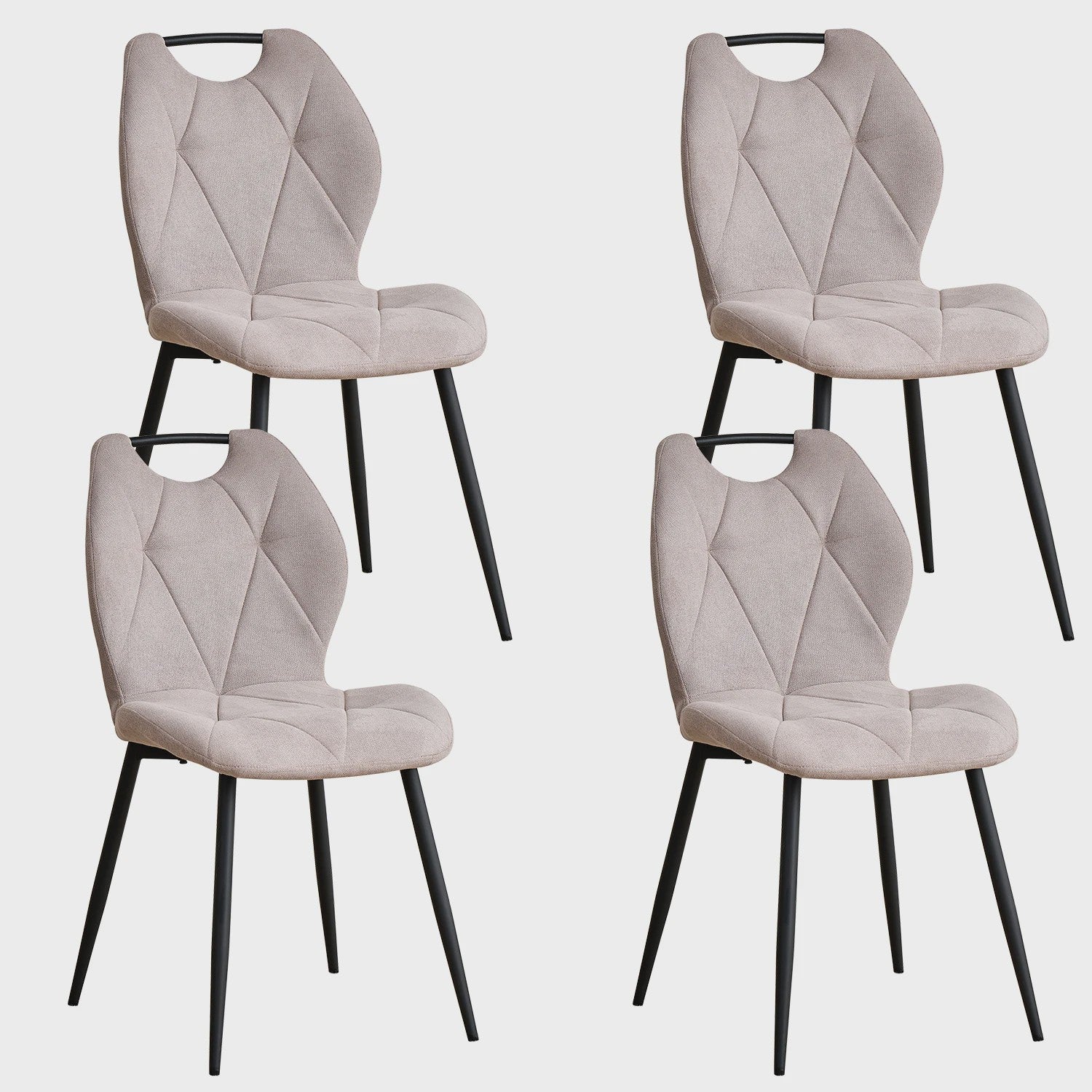 Set Eetkamerstoelen Nordic Stijl - Comfortabel Velvet met Metalen Poten (Per 2, 4 of 6)