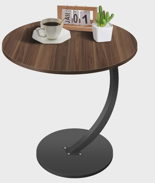 Ronde bijzettafel met C-vormige poot - Compact en stijlvol