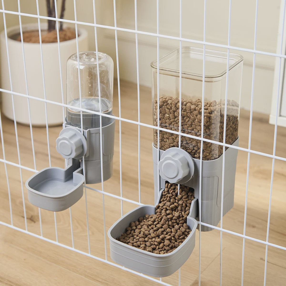 Automatische Dierenvoeder en Waterdispenser voor Kooi - Ideaal voor Hond, Kat, Konijn
